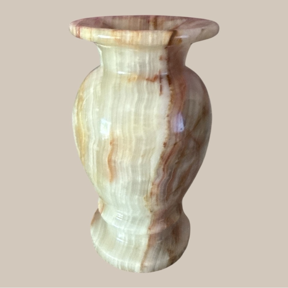 Vintage Hand Carved Marble Onyx Vase -Gorgeous!
